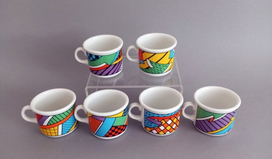 Image 1 of 6 abstrakte/postmoderne Kaffeetassen, IPA, Italien, 1990er Jahre – selten!