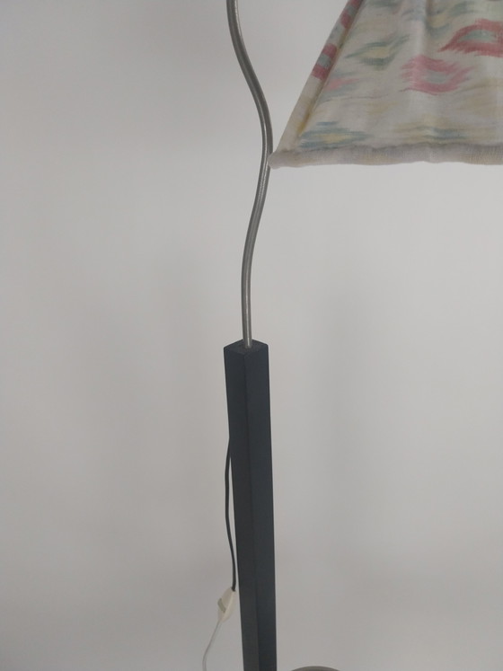 1 x Halabala style Art Deco Floor light with tray 1930s, Metal, Textile, Black (photo 4 of 9)