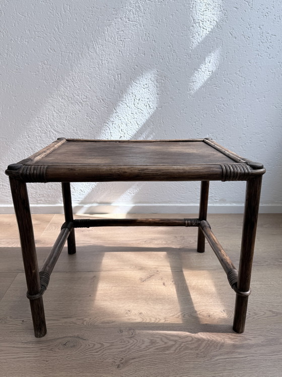 Image 1 of Ensemble de tables gigognes vintage en rotin Manou / Mime (années 1970)