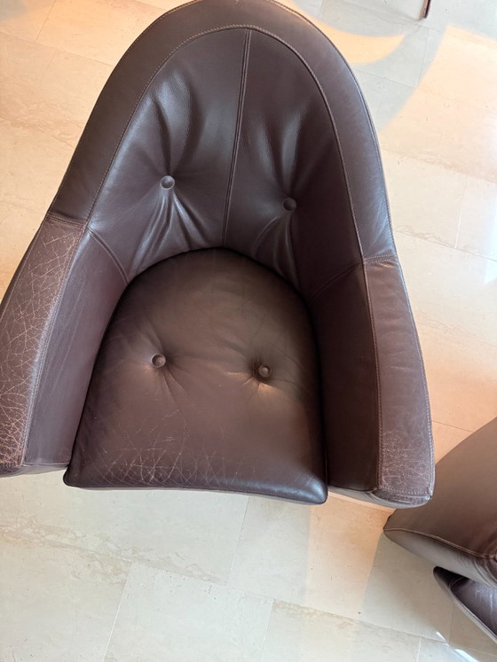 Poltrone in pelle marrone Leolux - set di 2 (foto 4 di 7)