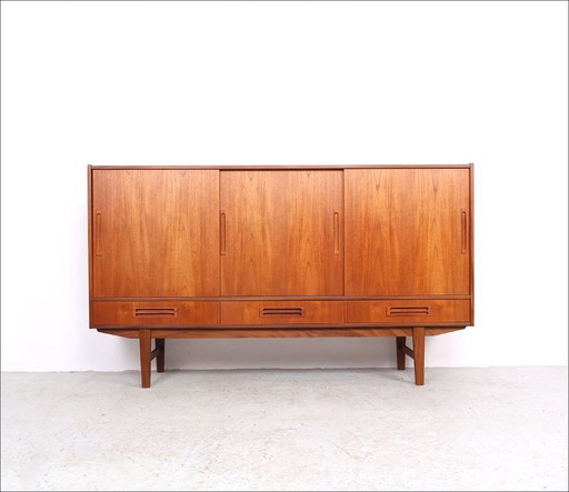 Deens vintage design teak highboard met lades, 1960s