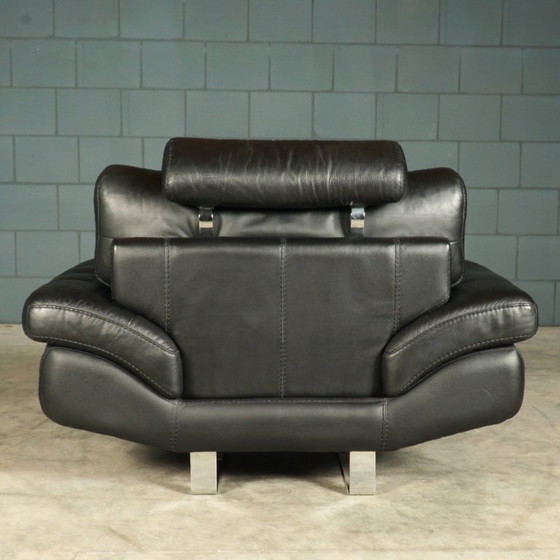 Image 1 of Sillón/Sofá de dos plazas LaNouva – cuero negro