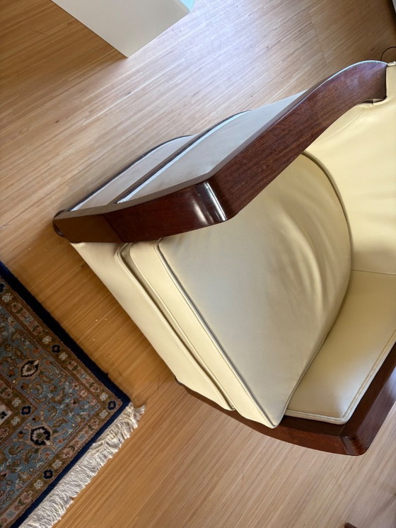 Image 1 of Set di poltrone Art Déco in pelle e legno di mogano, 1920