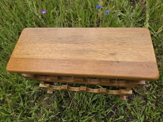 Image 1 of Solid Oak Wine Rack 8 Bottles 60s/70s