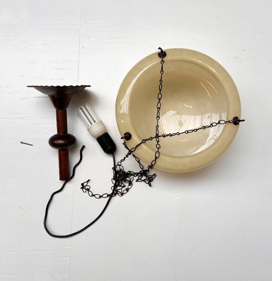 Image 1 of Glass Art Deco beehive lamp, 1930s