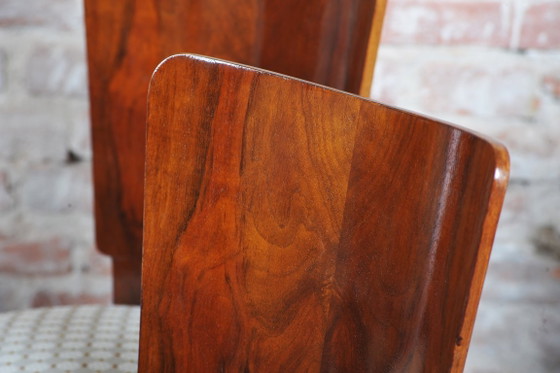 Set van zes gerestaureerde art-deco stoelen, van Halabala, UP Závody, beukenhout, Tsjechië, jaren 1930. (photo 4 of 14)