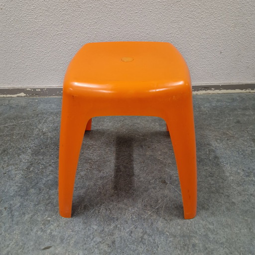 70er Orange Vintage Hocker Flair Spaceage