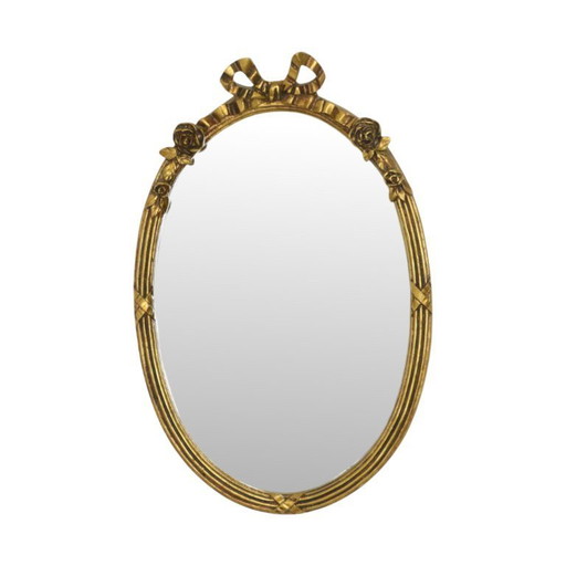 French Oval Mirror with Bow Louis XVI