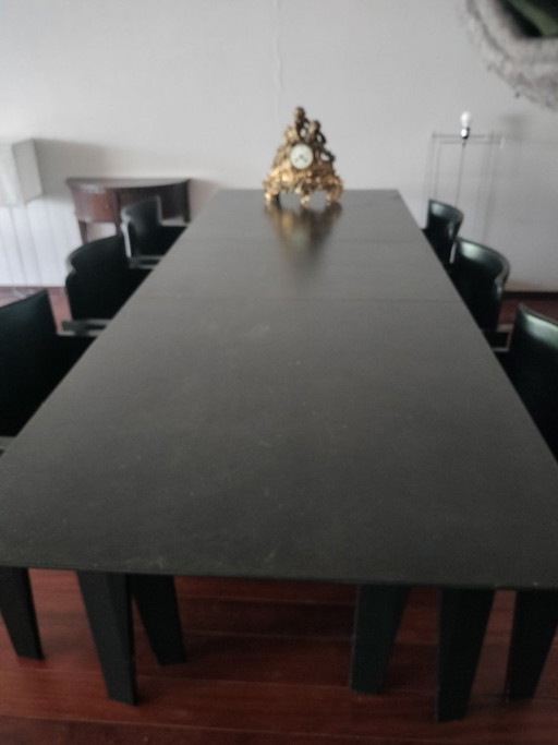Juego de comedor diseñado por Arnold Merckx para Arco. – eetkamerset, Leather, Wood (photo 2 of 6)