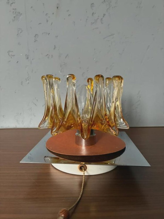 Applique Solken Leuchten, vetro di Murano ambra, anni '70, Cristallo, Dorato, 1970 (foto 3 di 5)