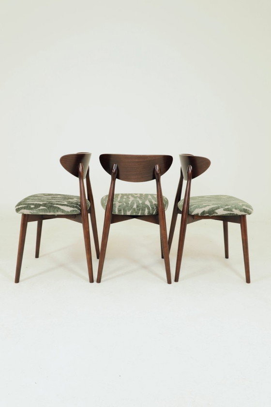 Image 1 of Juego moderno de 6 sillas de comedor con tapicería de jacquard estampado.