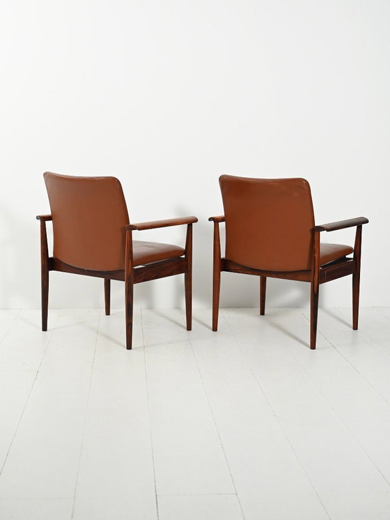 Image 1 of Pair of “Diplomat” armchairs by Finn Juhl