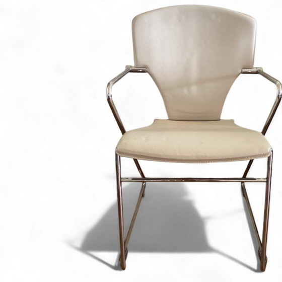 Image 1 of Juego de 4 sillas de diseño de cuero