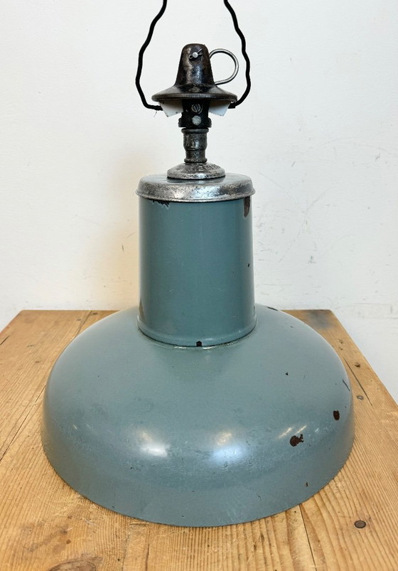 Image 1 of Industrial Grey Enamel Pendant Lamp from Siemens, 1930s