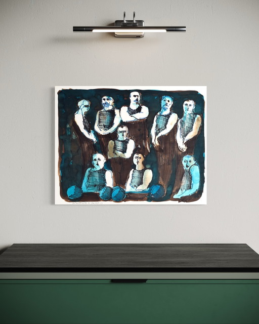 Robert Detheux rare surrealist painting from 1963