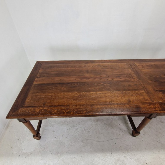 Image 1 of Élégante et très grande table à manger de monastère antique française, XIXe siècle