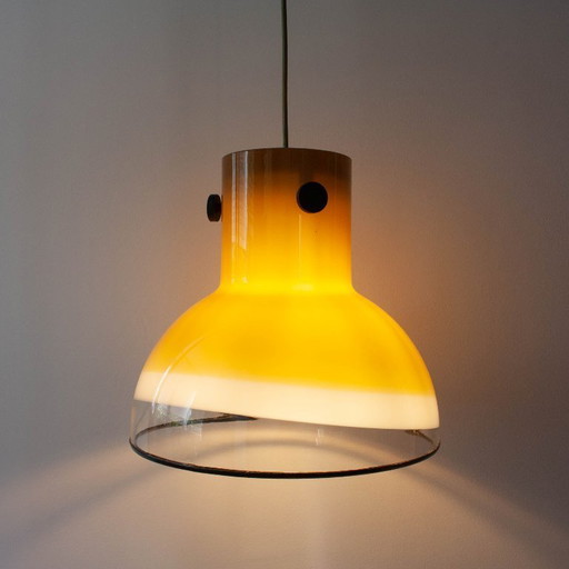 Suspension en verre brun de Peill & Putzler, Allemagne, années 1970