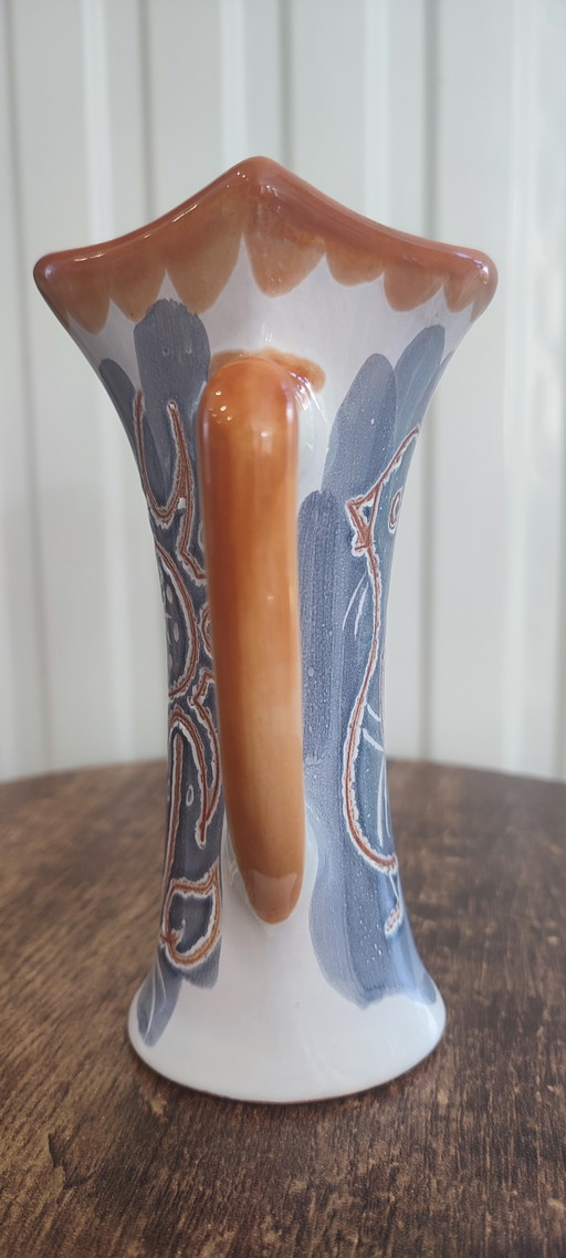 Pitcher by Margot Plançon Le Mont-Dore Double-sided decoration from the 50s