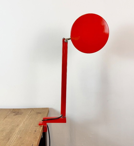 Vintage Red Adjustable Table Lamp, 1970s – Iron, Metal (photo 10 of 20)