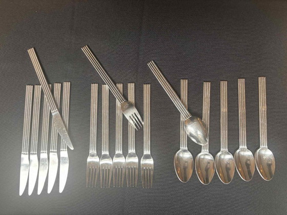 Image 1 of Vintage IKEA Strateg bestekset: 18-delig postmodern roestvrijstalen bestek