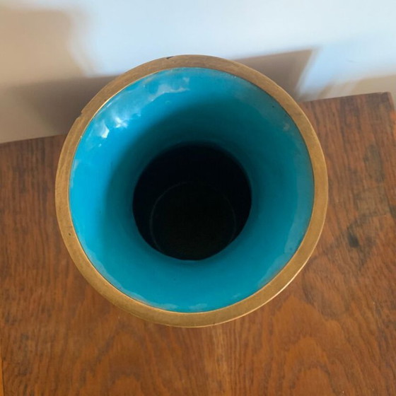 Image 1 of Vase chinois à décor de pivoines et oiseaux – XXe siècle