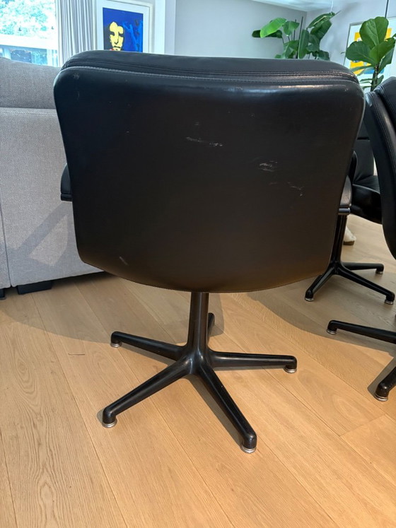 4 x Artifort F141 Swivel Armchair Geoffrey Harcourt – Leather (photo 9 of 16)