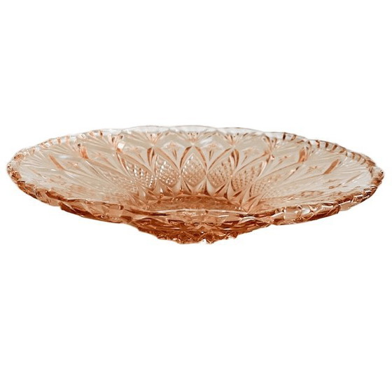 Image 1 of Coupe à fruits vintage Art Déco XL en cristal rose Rosaline années 1930