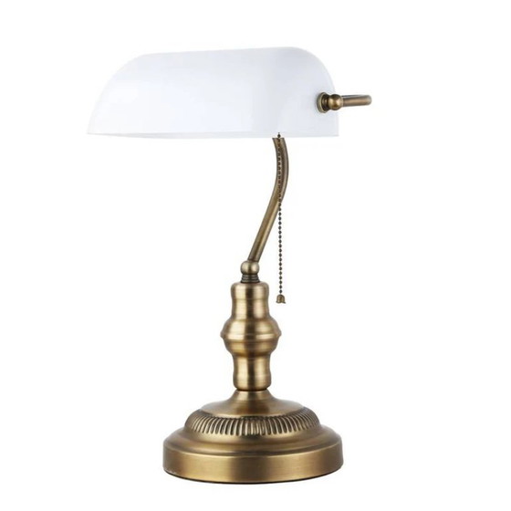 White Banker Lamp – Table lamps, Glass (photo 6 of 11)