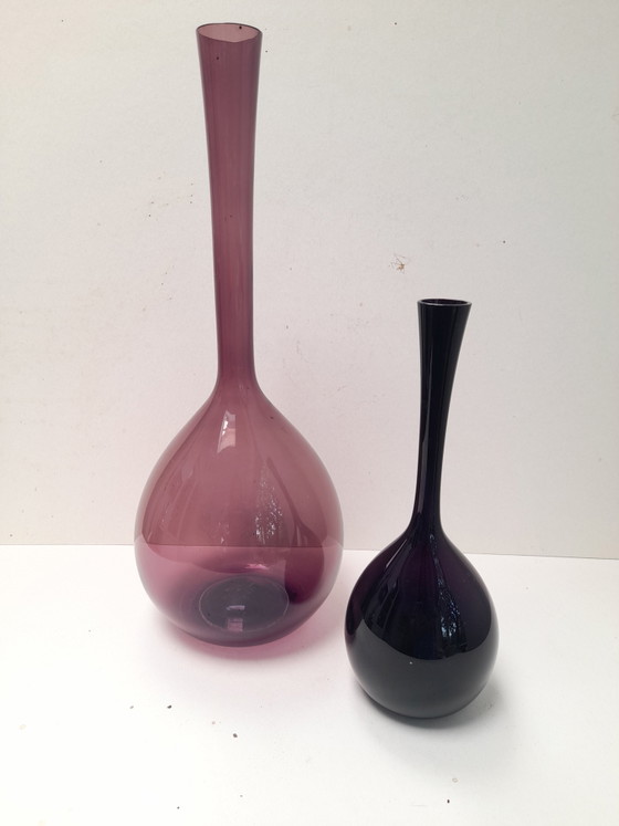 Set of 2 Arthur Percy Swedish bulb vases – Glass (photo 6 of 6)