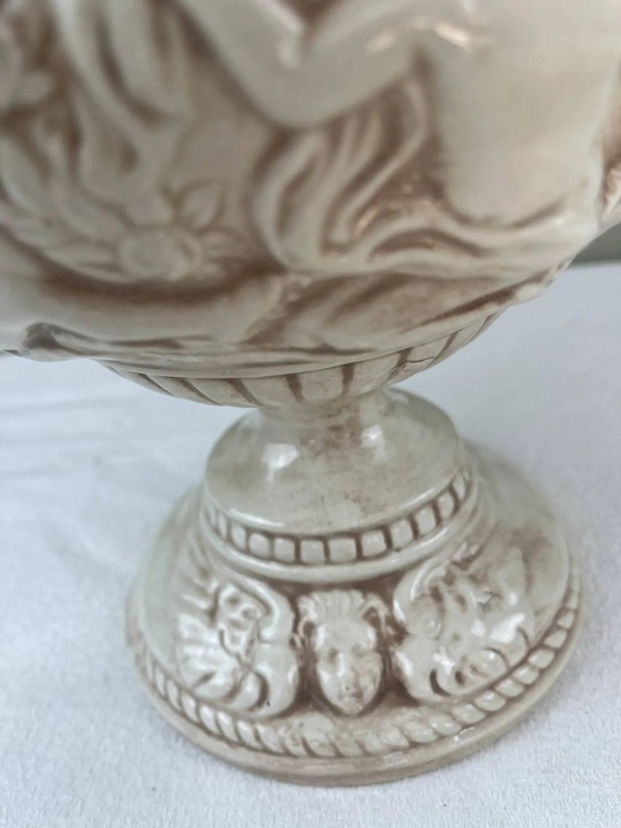 Conjunto Capodimonte – Cuenco sobre pedestal y plato decorativo – Porcelain, Ceramic (photo 11 of 14)
