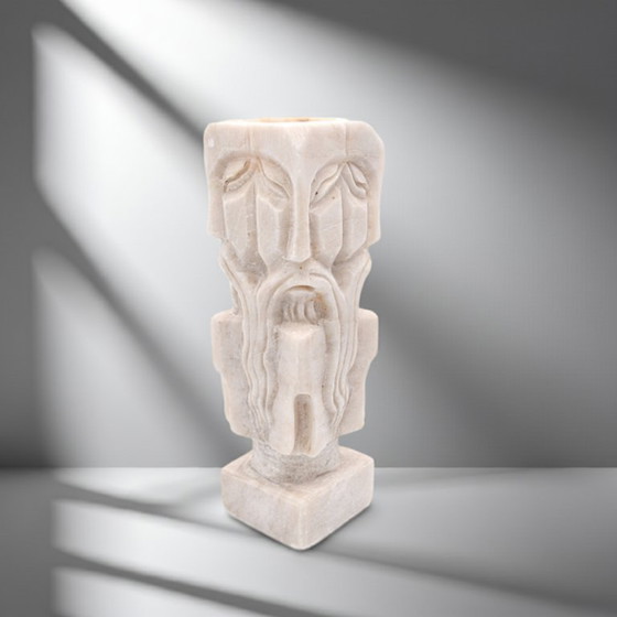 Image 1 of Torre in pietra ollare cinese intagliata a mano – Portacandele e incenso unici