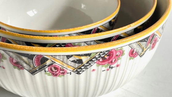 Image 1 of Insalatiere in porcellana MEHUN, decoro Art Déco