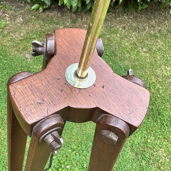 Image 1 of Flamant tripod floor lamp - warm elegance in wood and copper