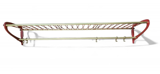 Vintage 1960s coat rack, Metal, Red (photo 5 of 7)