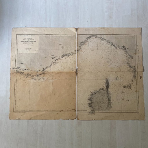 Old map of Marseille - Corsica - Elba Island, 1888