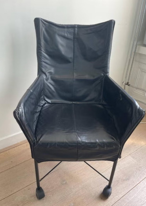 Image 1 of Design Montis Chaplin leren (eetkamer) stoel wielen 