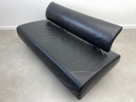 Image 1 of Minimalist Vintage Design Sofa (black leather)