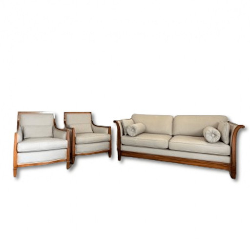 Schuitema Art Deco Set: Bank en Twee Fauteuils