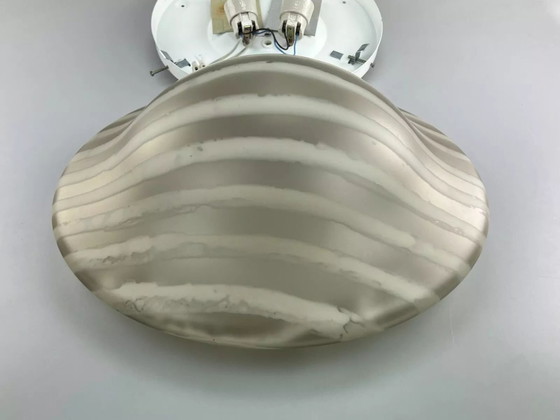Image 1 of 70s Peill & Putzler Plafoniere ceiling lamp glass space design lamp 70s