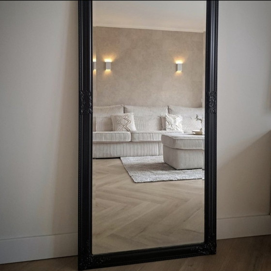 Image 1 of Grand miroir noir à facettes