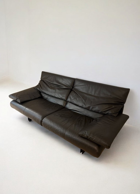Image 1 of vintage Alanda sofa brown leather by Paolo Piva for B&B Italia 1980s