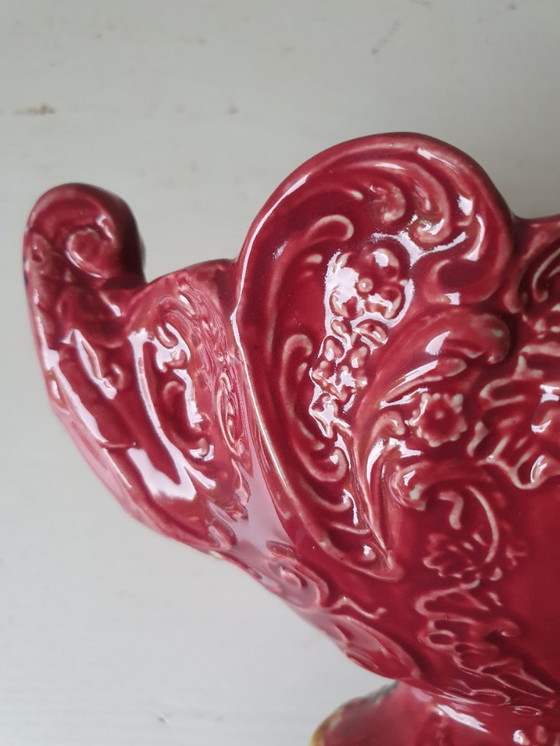 Image 1 of Rijk gedecoreerde porseleinen jardinière rococo-stijl 30x18 cm