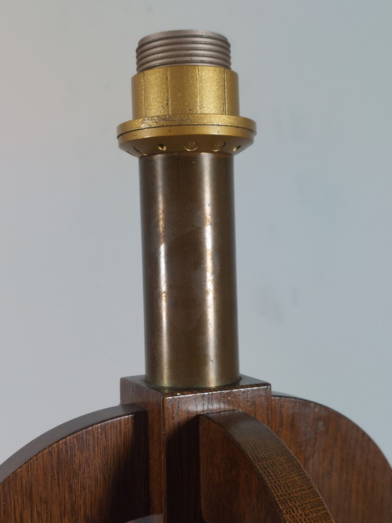 Image 1 of Rare vintage pair of wooden Temde table lamps