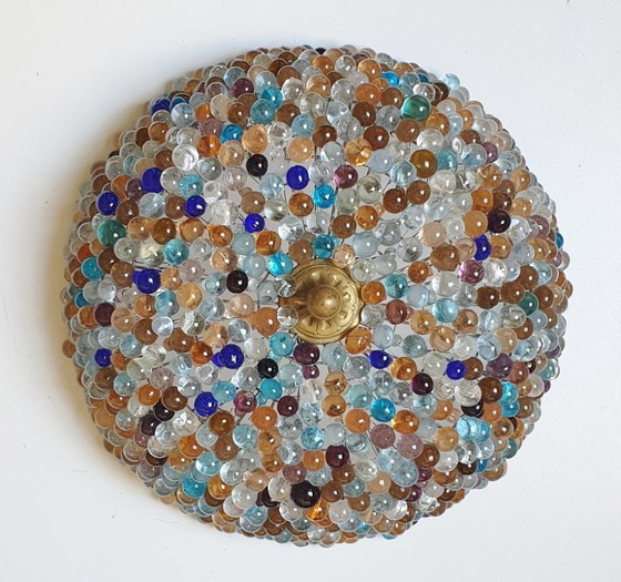 Image 1 of Grande lampe de plafond en verre de Murano en forme de grappe de raisin (37 cm).