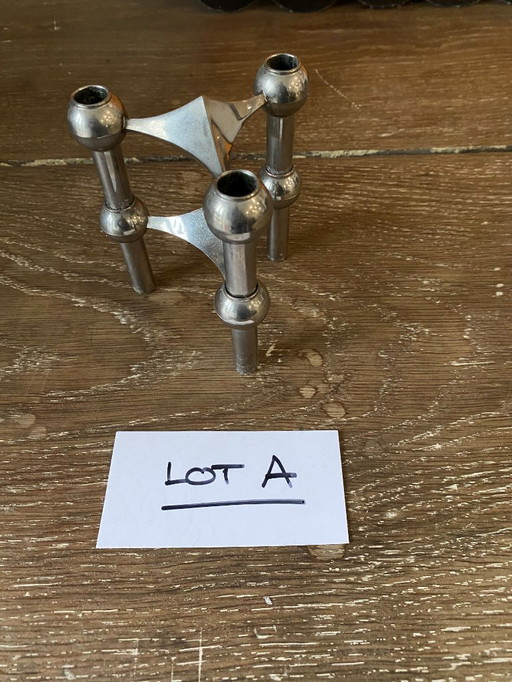 Lot A set of 2 modular candlesticks NAGEL 1970