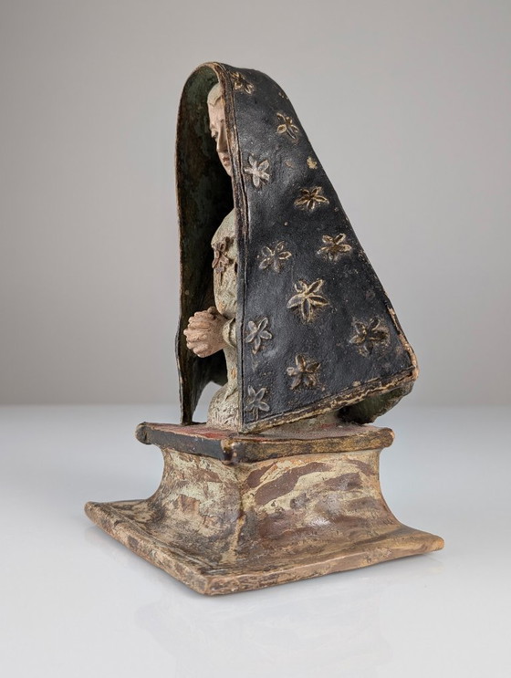 Image 1 of Polychrome Terracotta Mater Dolorosa Sculpture, 18th Century