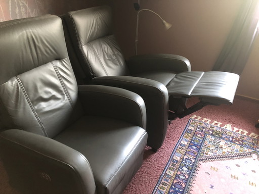 2 fauteuils inclinables à réglage électrique – verstelbare relaxstoel, Leather (photo 2 of 8)
