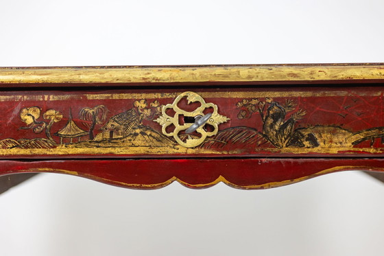 Image 1 of Bureau Plat de Style Louis XV à Décor de Scènes Lacustres, Circa 1800
