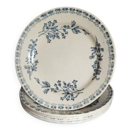 4 earthenware plates, Grigny — "Muguet" model