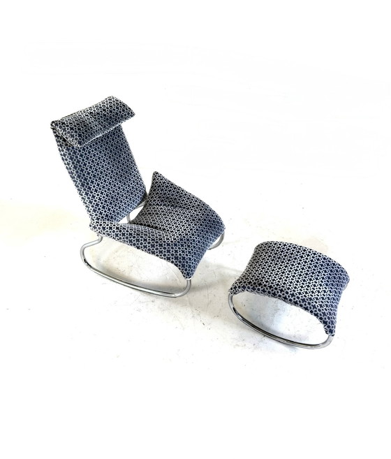 Image 1 of Vintage design rocking chair + ottoman '80